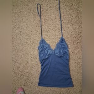 SHEIN Blue Lace Detail Dress